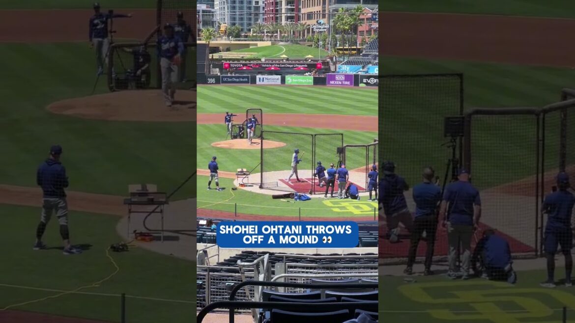 Shohei Ohtani Throws Off a Mound! 👀⚾️ (via X: DodgerBlue1958)