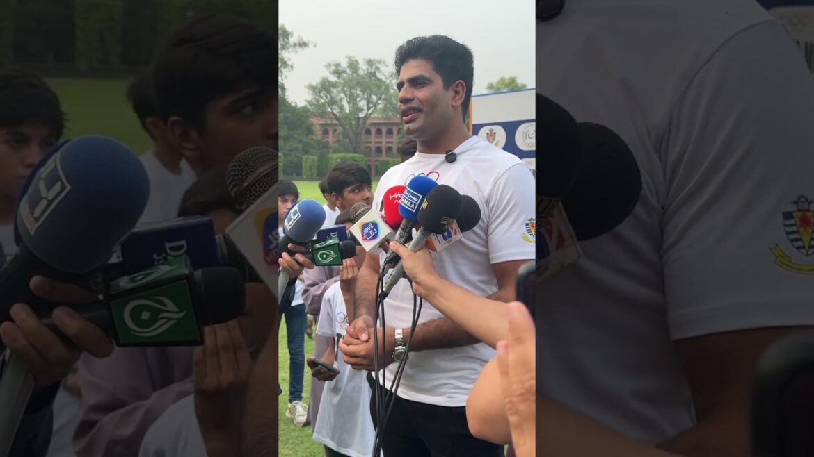 Arshad Nadeem media talk on Olympic Day #olympics #olympicday #pakistan