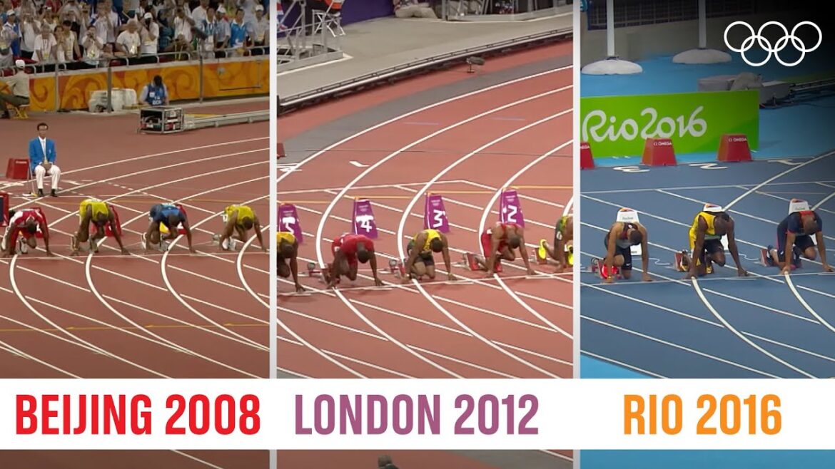 ALL Usain Bolt π―π²100m Finals at the same time! ALL Usain Bolt π―π²100m Finals at the same time!
