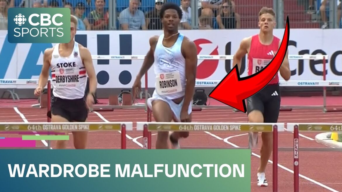 VIRAL MOMENT: Chris Robinson overcomes WARDROBE MALFUNCTION to win race | #CBCSports
