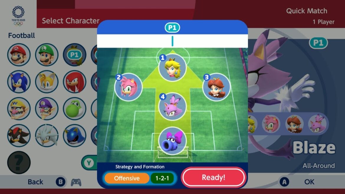 Mario & Sonic At The Olympic Games Tokyo 2020 ( Foot Ball ) Gameplay Peach Amy Daisy Blaze (Switch) Mario & Sonic At The Olympic Games Tokyo 2020 ( Foot Ball ) Gameplay Peach Amy Daisy Blaze (Switch)
