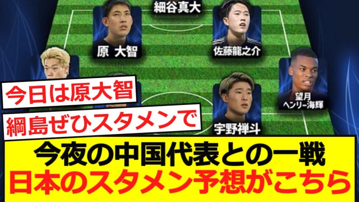[Predict]Tonight's match against China's national team! Here's a prediction for Japan's starting lineup!