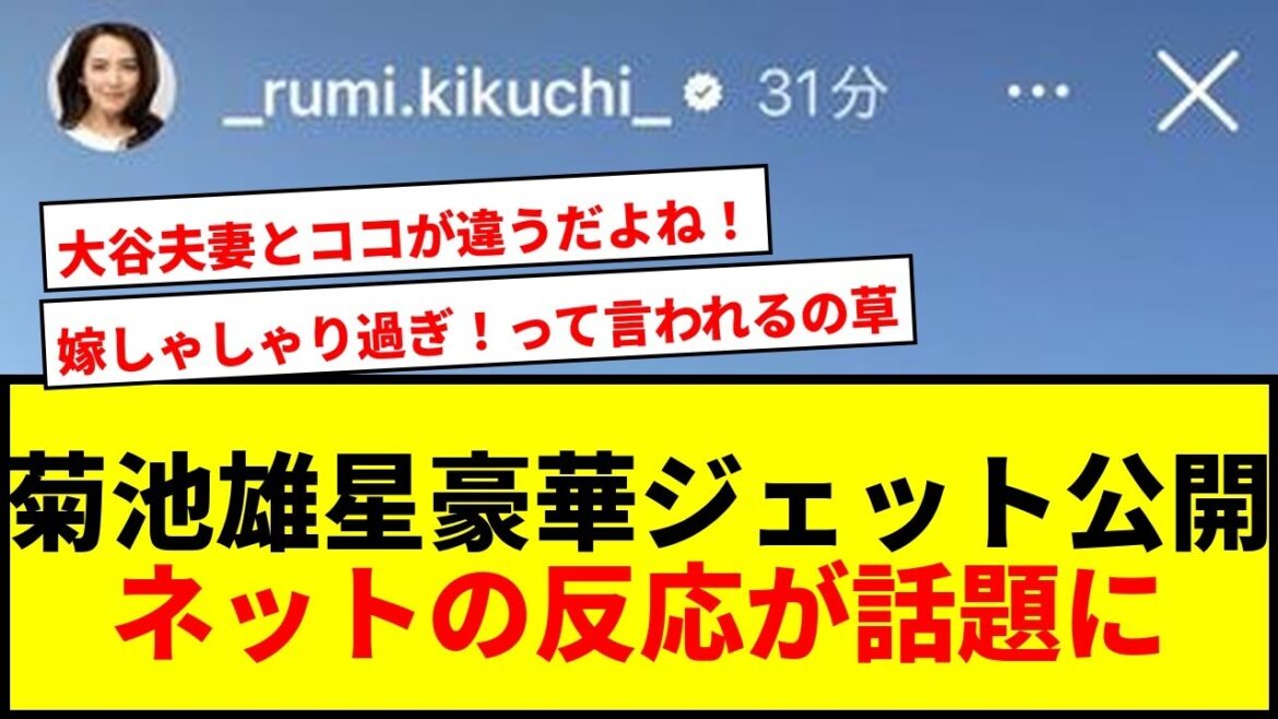 [Shocking]Kikuchi Yusei moves to the All-Star private jet! The internet is rambling on the luxurious plane that his wife Rumi has revealed.