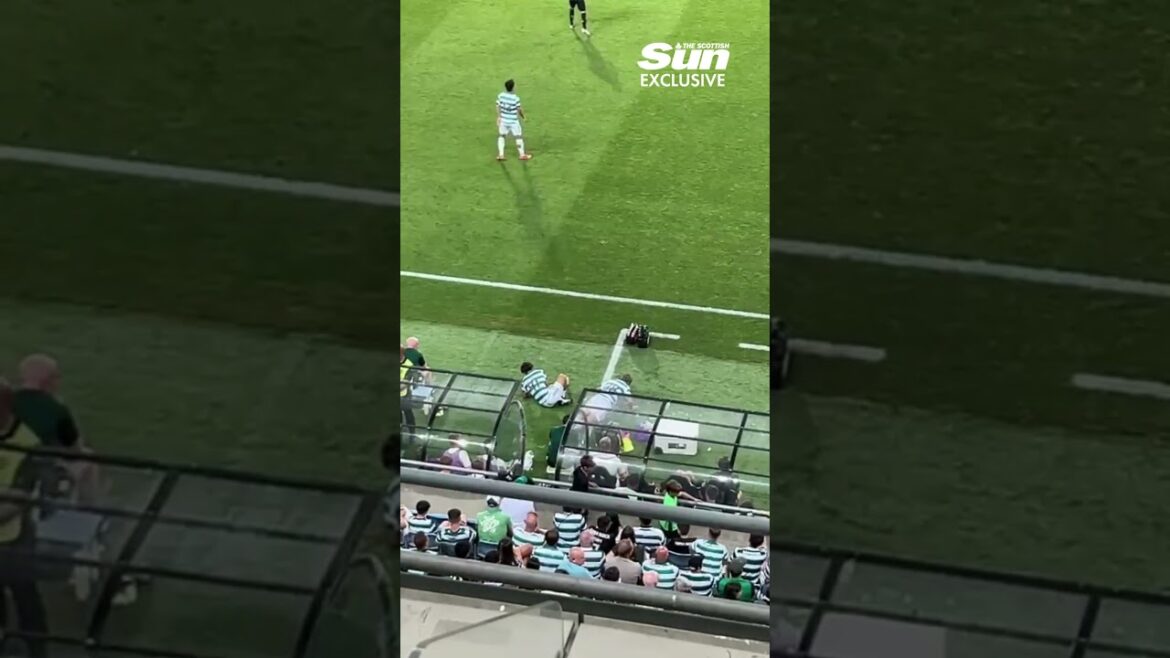 Celtic star Daizen Maeda spotted doing PRESS-UPS in the technical area after being subbed-off