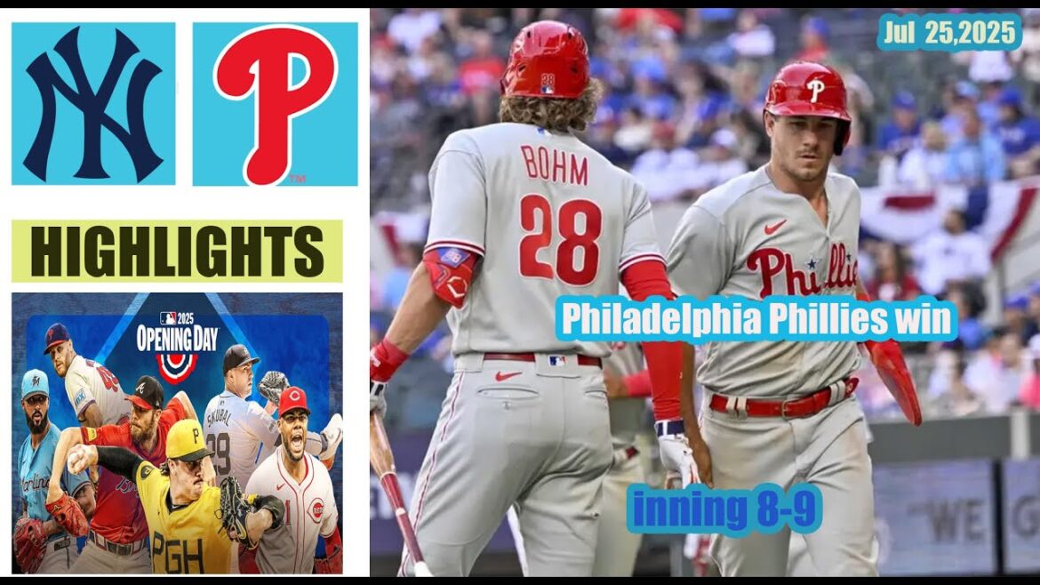 New York Yankees vs Philadelphia Phillies Inning 8-9 Game Highlights MLB 25/7/2025 MLB Season 2025 New York Yankees vs Philadelphia Phillies Inning 8-9 Game Highlights MLB 25/7/2025 MLB Season 2025