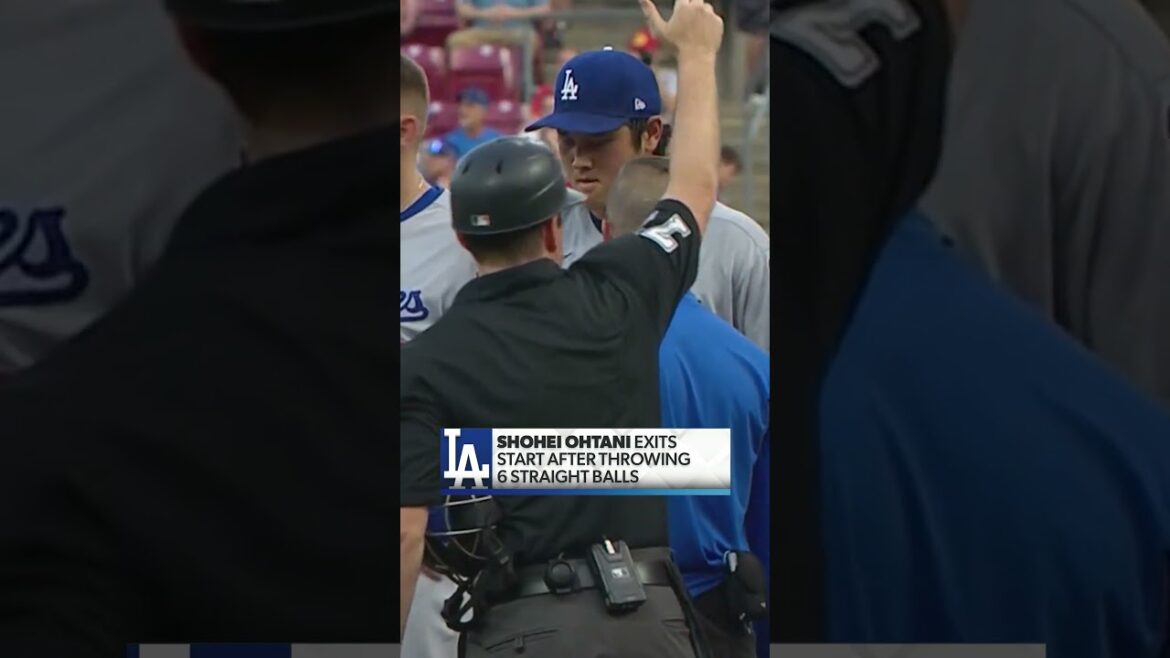 Shohei Ohtani exits the game early vs. Reds 😲 #mlb #ohtani #LAdodgers