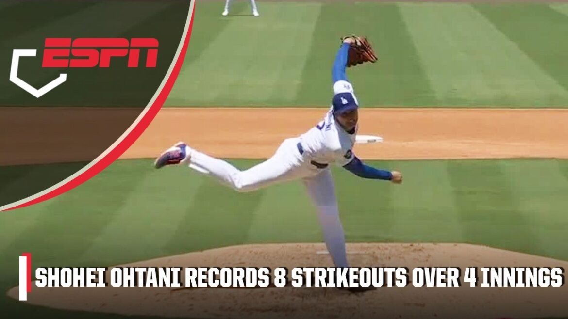 Shohei Ohtani records a SEASON-HIGH 8 strikeouts over 4 innings 💪 | ESPN MLB