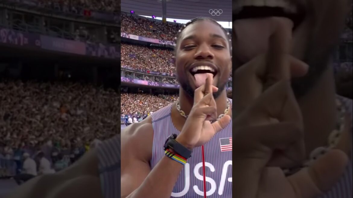 #Olympics Noah Lyles, known for being an anime fan at the anime big fan, performs a Jujutsu Kaisen pose before the #Track and Field Men's 200m semi-finals. In comments, we will teach you the anime pose I want athletes to make #akgsports