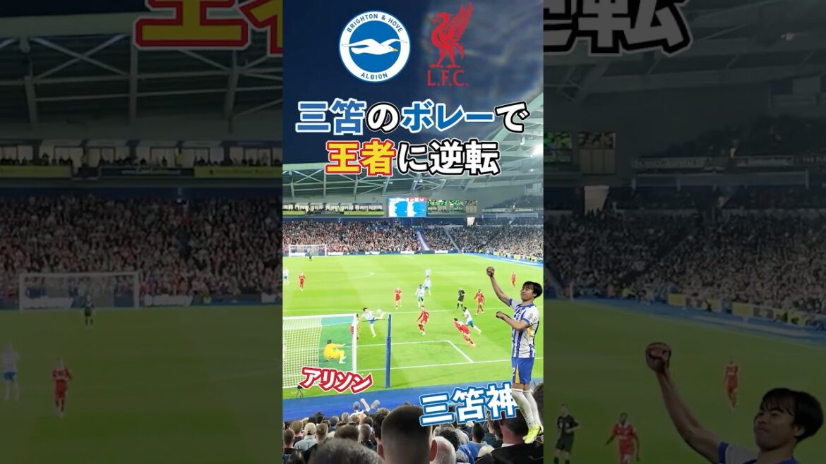 [Local footage]Fans are enthusiastic about Mito's goal🔥 They make a comeback victory against the champion! #Brighton #Mitokaru #Liverpool