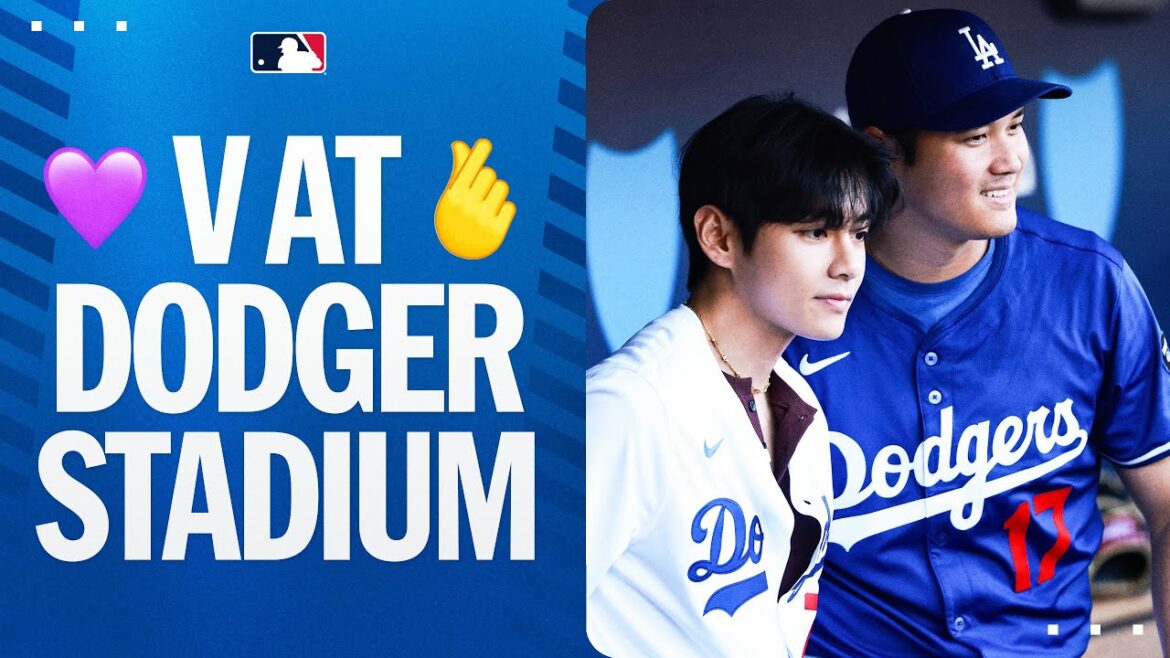 Full Day: V (Kim Tae -hyung) from BTS at the dodgers! 💜 | BTS