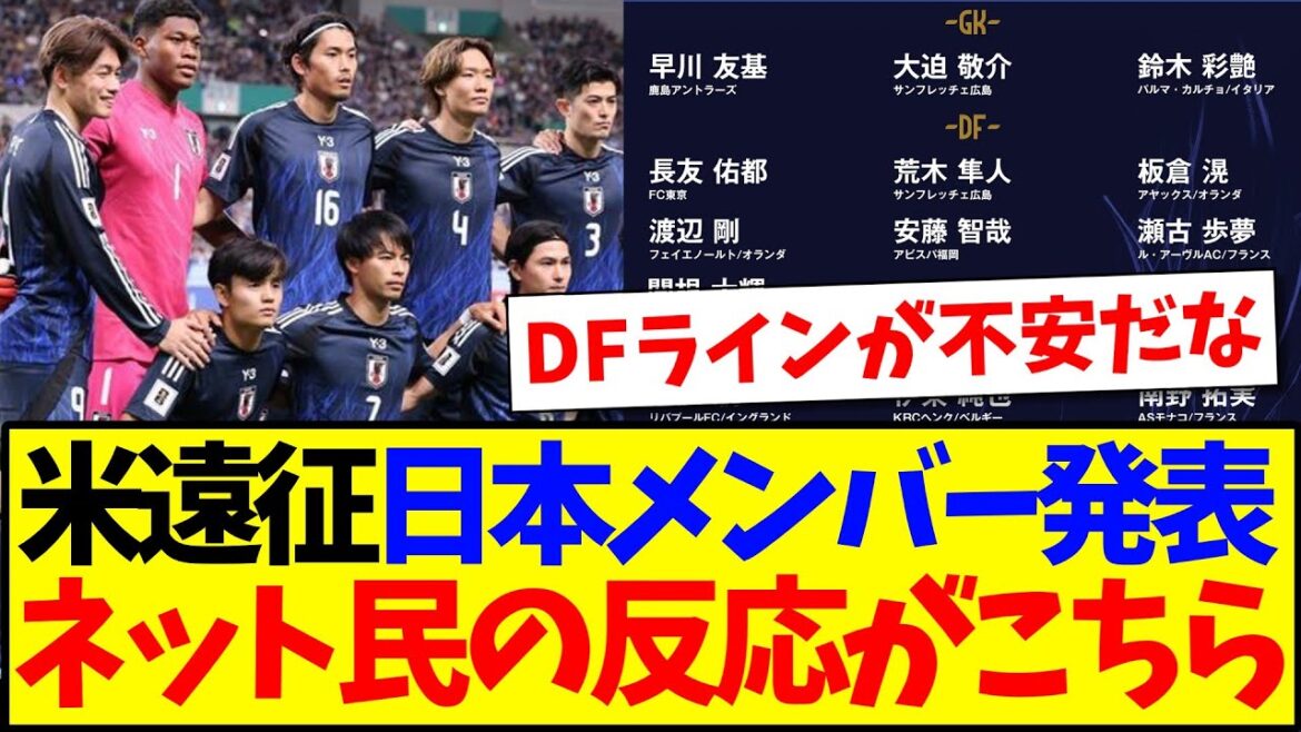 [Breaking News]Announcement of the Japanese national soccer team members for the US expedition, and the reactions of internet users who are uneasy about the unrestrained reactions here.