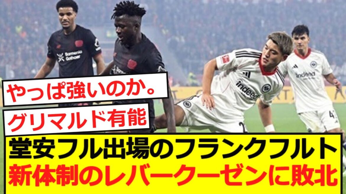 [Bundes]Frankfurt, who played in the full Doan, is defeated by the new Leverkusen system.