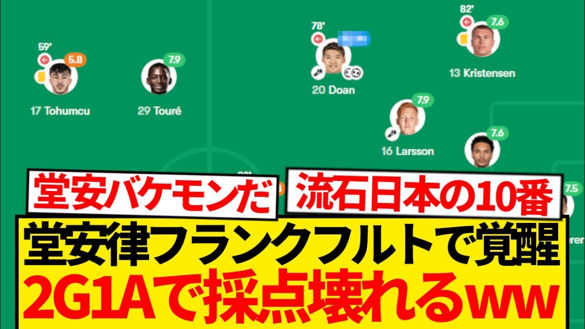 [Extra]Doan Ritsu 2G1A's all-scoring goals have already been promoted to Frankfurt's absolute presence lolwwwwww