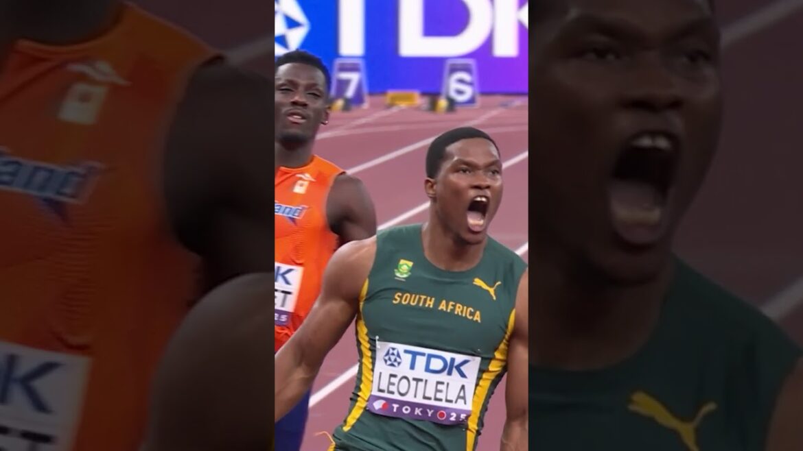 Gift Leotlela powers to 9.87 in Tokyo 🔥  #worldathleticschamps