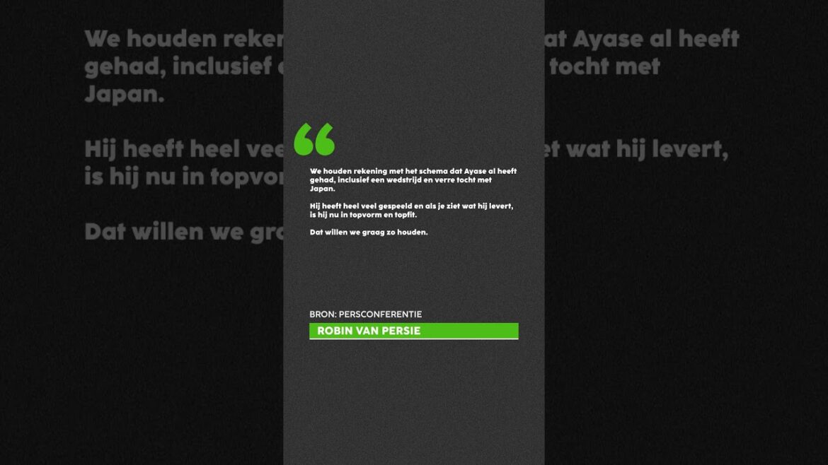 Robin van Persie explains absence ayase ueda at feyenoord #feyenoord #fcupdate #europaleague