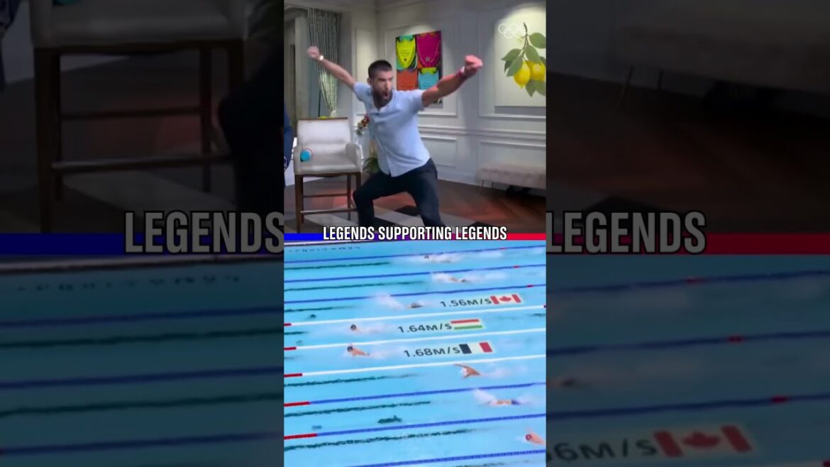 Phelps’ excitement over Leon Marchand’s 200m butterfly victory is all we needed today! 🤩 #Olympics