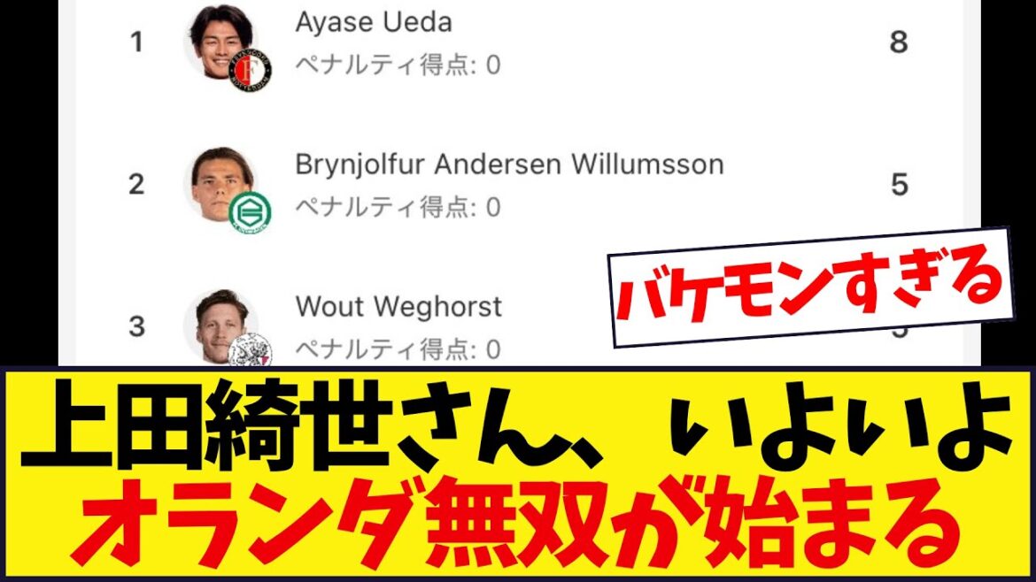 Ueda Kyosei appears to be in great form in the Netherlands with eight hits in eight games lol