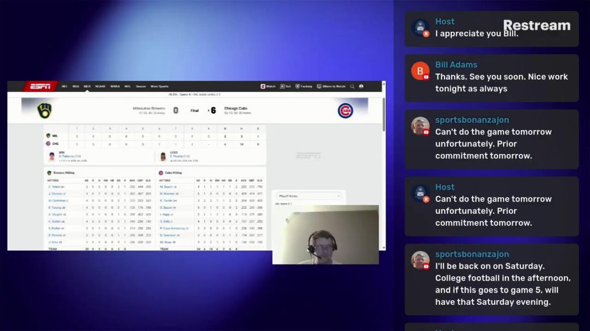 Brewers vs. Cubs Game 4 play by play, reactions and live chat