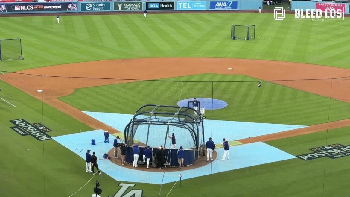 WATCH: Shohei Ohtani Takes Rare Batting Practice at Dodger Stadium Before NLCS Game 3 Workout