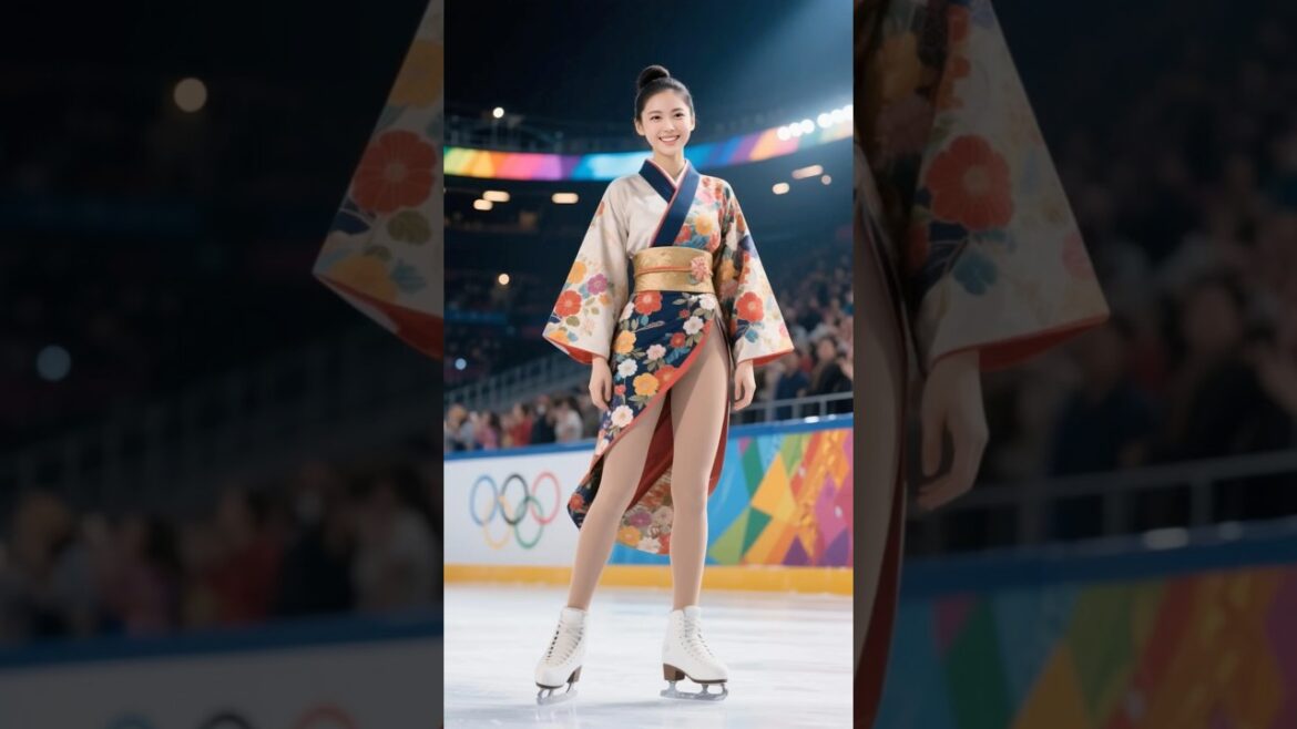 👑 First release! Figure skating goddess K-pop dance with torn kimono on the Olympic stage ✨ #Shorts #KPOP #Figure skating