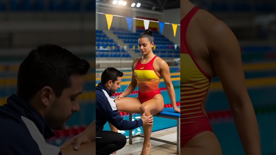 The coach gently relaxes the swimmer’s tense calf muscles #athlete #olympics #beautiful #motivation The coach gently relaxes the swimmer's tense calf muscles #athlete #olympics #beautiful #motivation