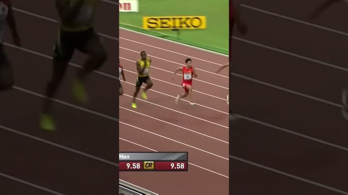 The moment when current Asian record holder Su Byung-Ze becomes the first Asian finalist in the men's 100m World Athletics Championships. 9.99 100 meters Su bingtian
