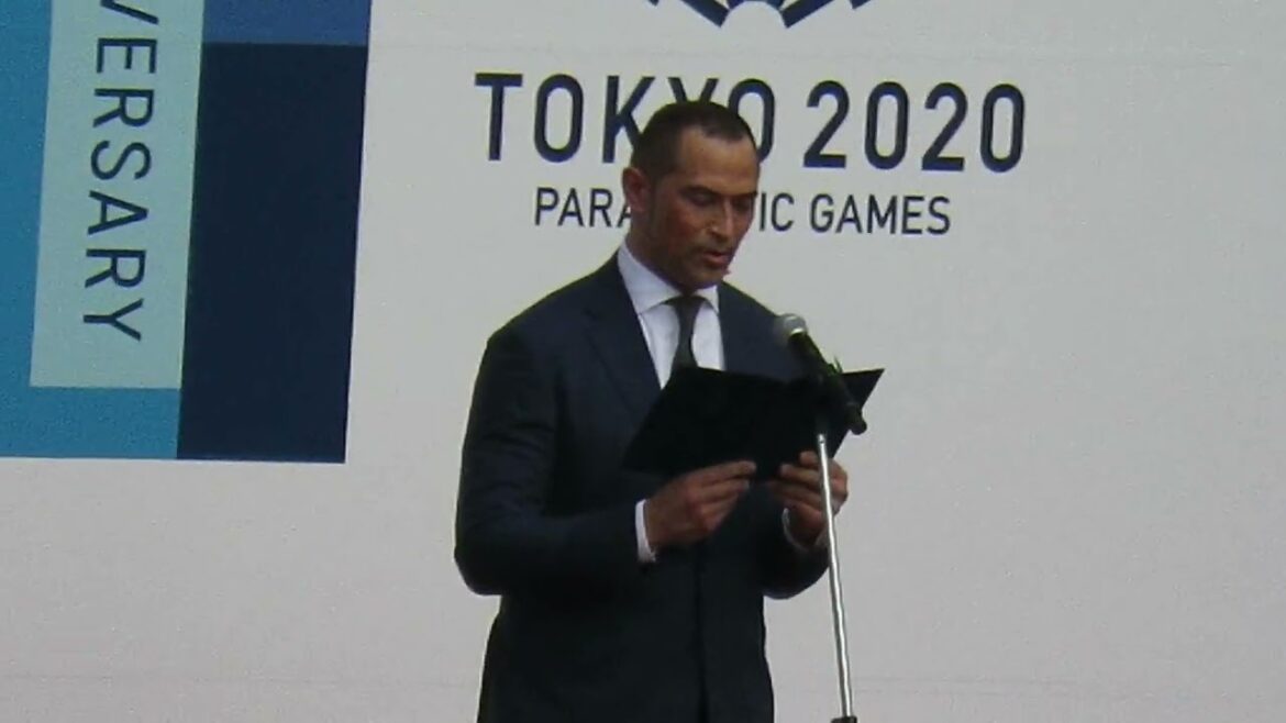 20220723Tokyo Olympics 2020 1st Anniversary Ceremony Greetings from Koji Murofushi, Director-General of the Sports Agency of the Ministry of Education, Culture, Sports, Science and Technology (National Stadium)