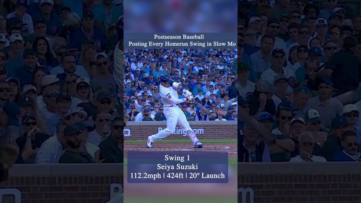 Seiya Suzuki Postseason HR | 112.2 MPH, 424 FT, 20° Launch | Cubs vs Padres Game 1 Seiya Suzuki Postseason HR | 112.2 MPH, 424 FT, 20° Launch | Cubs vs Padres Game 1