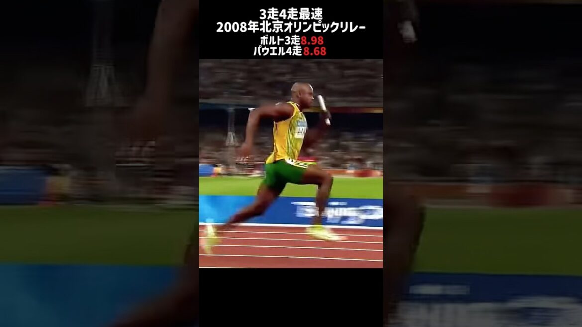 [2008年北京オリンピックリレー]Usain Bolt, Asafa Powell #Athletics #Relay #Bolt #Powell
