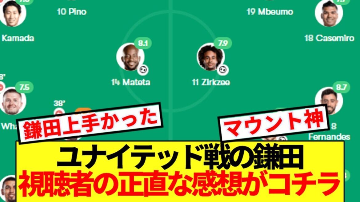 [Breaking news]Viewers' honest impressions of Kamata in the match against United are here