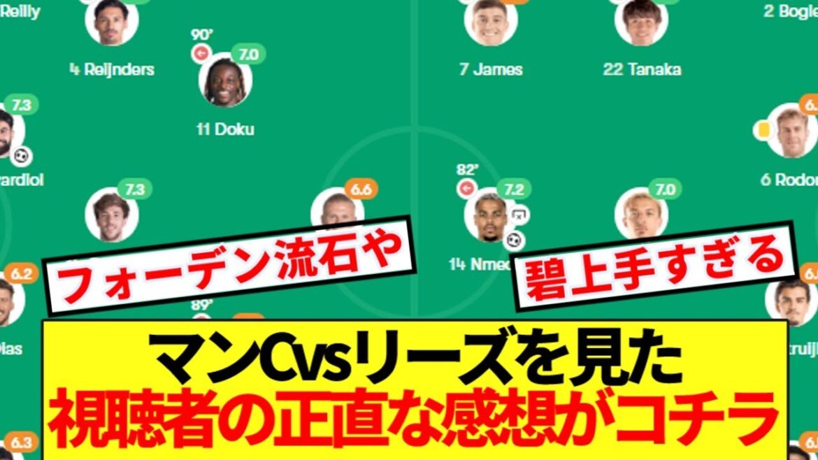 [Breaking News]Here are the honest impressions of viewers who watched Manchester City vs. Leeds! !