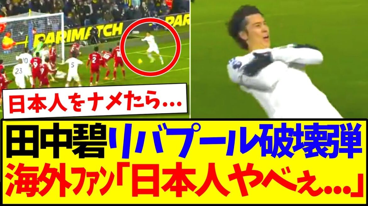 [Overseas reaction]Aoi Tanaka hits the equalizer against Liverpool! Here are the reactions of overseas premiere fans who are stunned by this lol