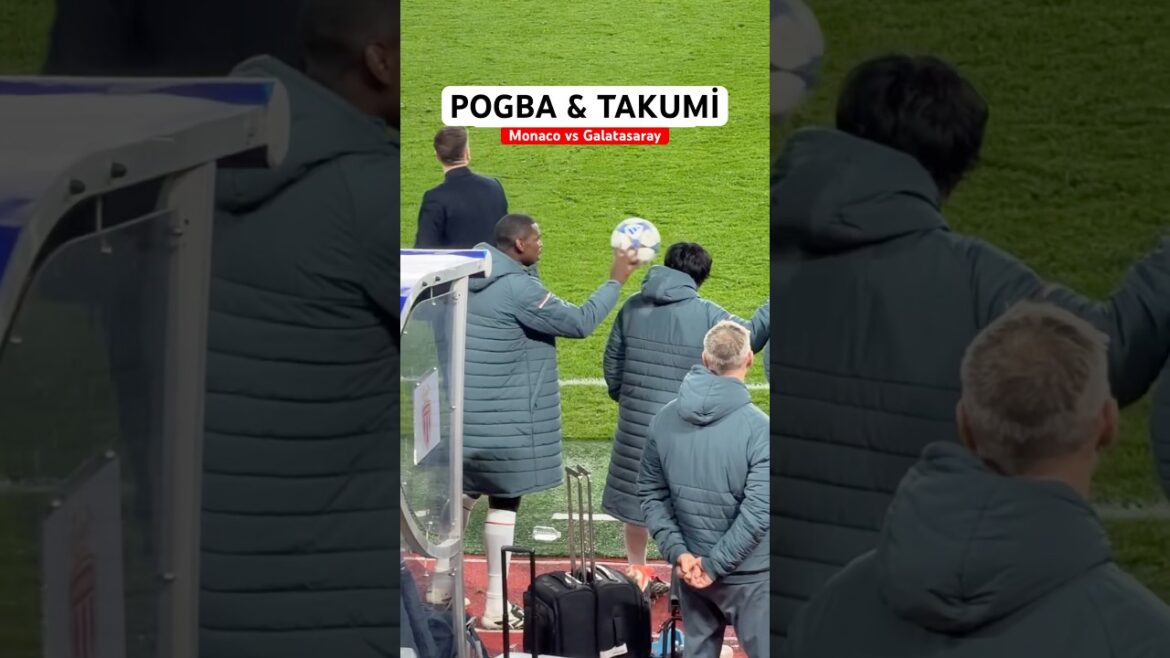 Paul Pogba celebrates Galatasaray win with Takumi Minamino