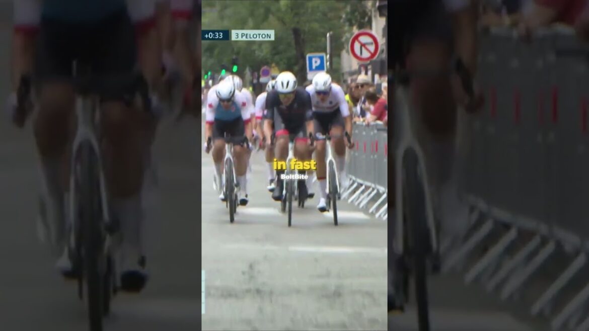 Coldest Olympic Finish Ever 🇫🇷🚴‍♂️🗼#shorts