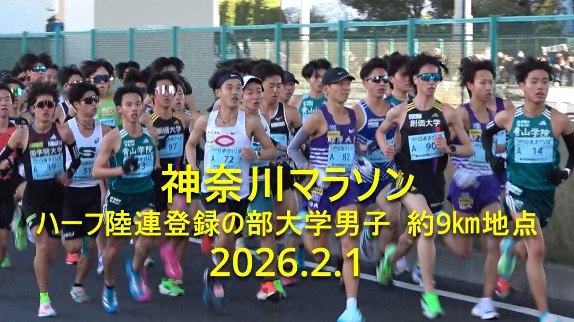 Kanagawa Marathon Men's Half Division Approximately 9km point 2026.2.1