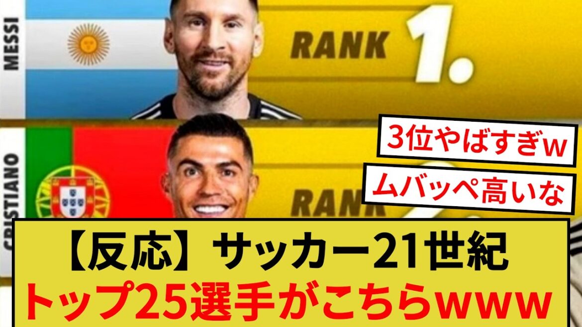 [Reaction]Here are the top 25 soccer players of the 21st century www