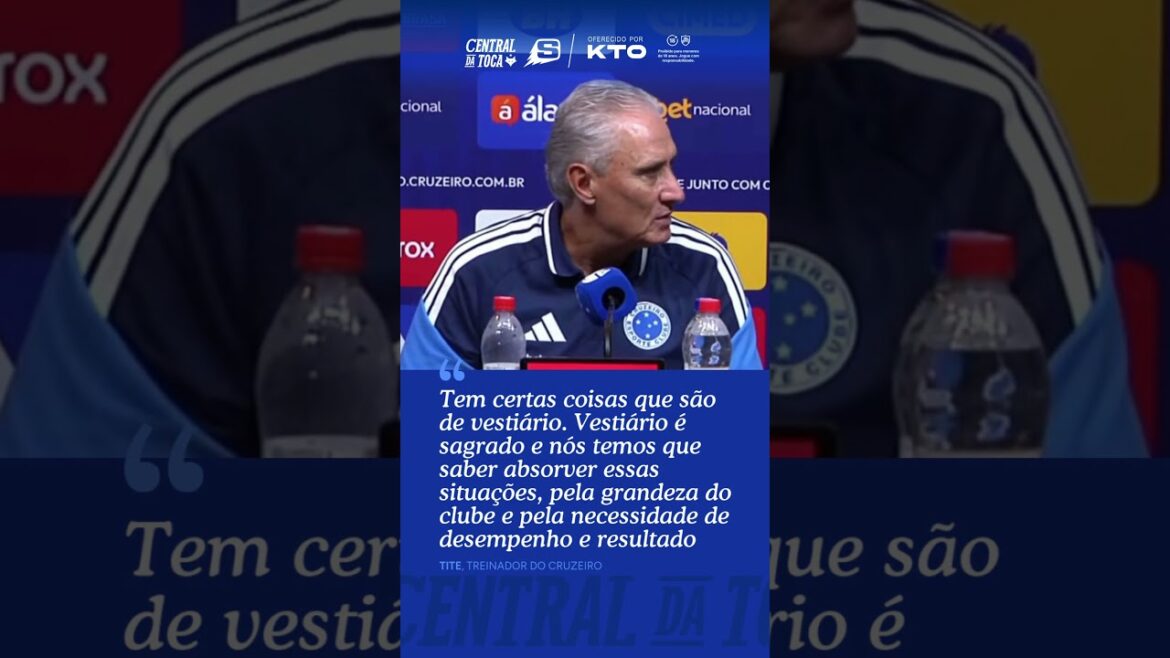 TITE ADMITS CHARGE CLIMATE IN THE CRUZEIRO LOCKER ROOM AFTER DEFEAT TO CORITIBA TITE ADMITS CHARGE CLIMATE IN THE CRUZEIRO LOCKER ROOM AFTER DEFEAT TO CORITIBA