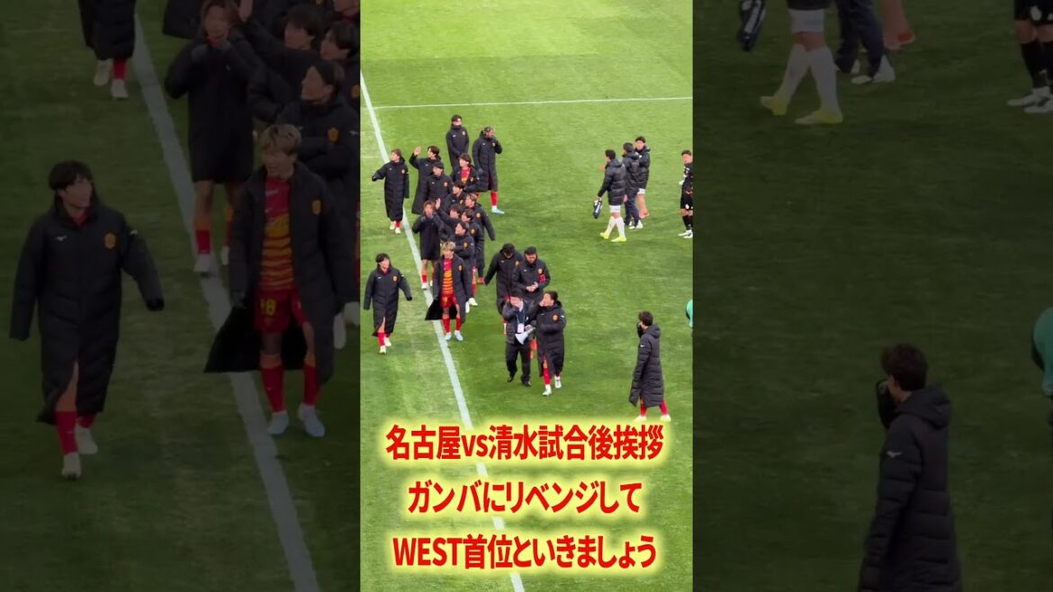 Greetings after the Nagoya vs. Shimizu match