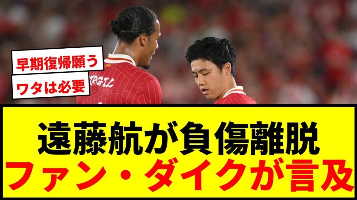 [Sad news]Van Dijk mentions Wataru Endo's injury: "The only thing I regret is..."