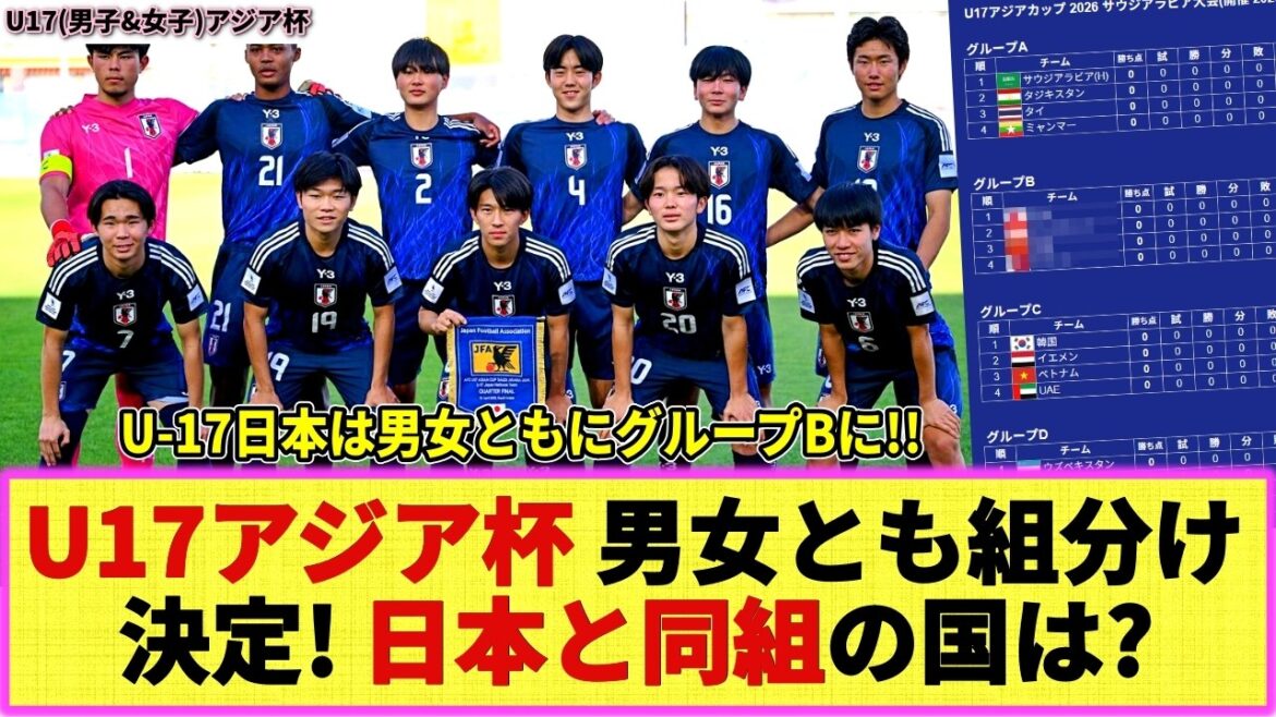 [U17 Asian Cup 2026]Group division for both men and women has been decided!! Which country is in the same group as Japan?