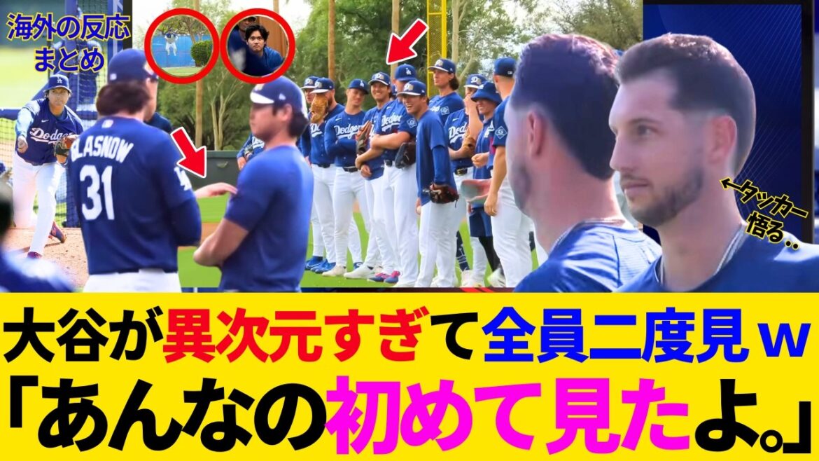 Shohei Otani is so different that everyone watched it twice lol The whole practice has become an event! Colleagues and fans alike flock to Otani lol The gap between him and Tucker is so funny lol Mischievous kid discovered[Latest/Camp/Dodgers/MLB/Overseas reactions]