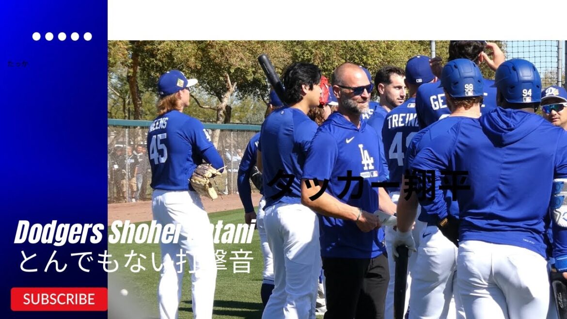 Shohei Otani's showdown with Stone at GaBP! Fans scream with admiration at the hit with such great batting speed! ! Arizona camp field video ##dodgers #springtraining #shoheiohtani
