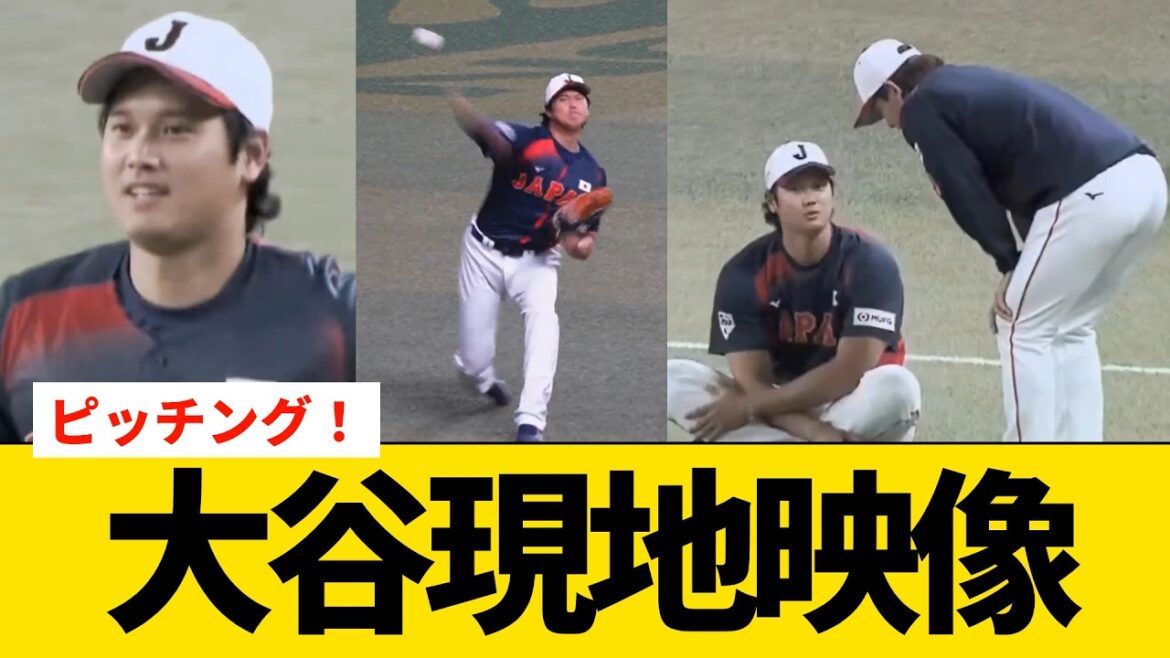 [Local footage]Shohei Otani joins Samurai Japan! Pitching practice open to the public[Dodgers/WBC]