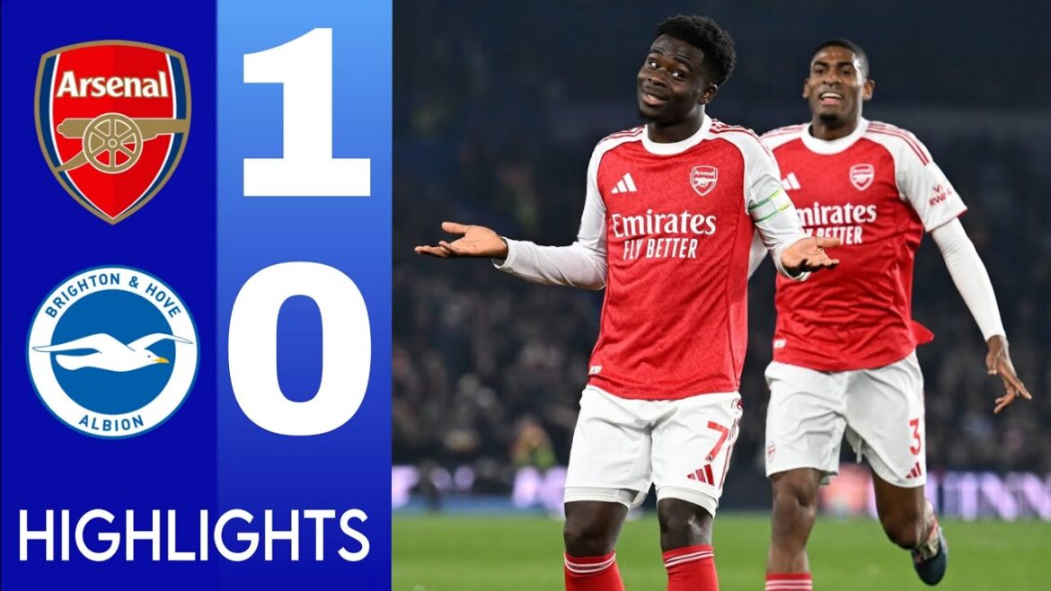 arsenal vs brighton 1-0 Highlights Premier League 25/26 bukayo saka goal