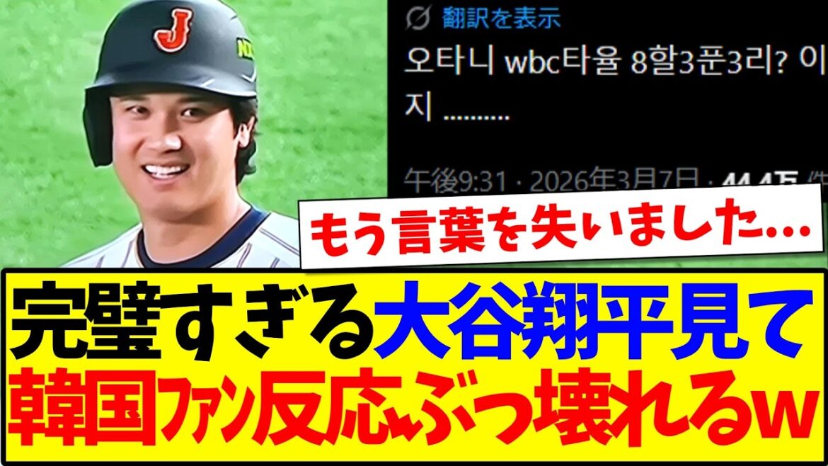 [Korean Reaction]Here is the reaction of Korean baseball fans who are starting to break down as Shohei Otani is too perfect even in the game against Korea lol