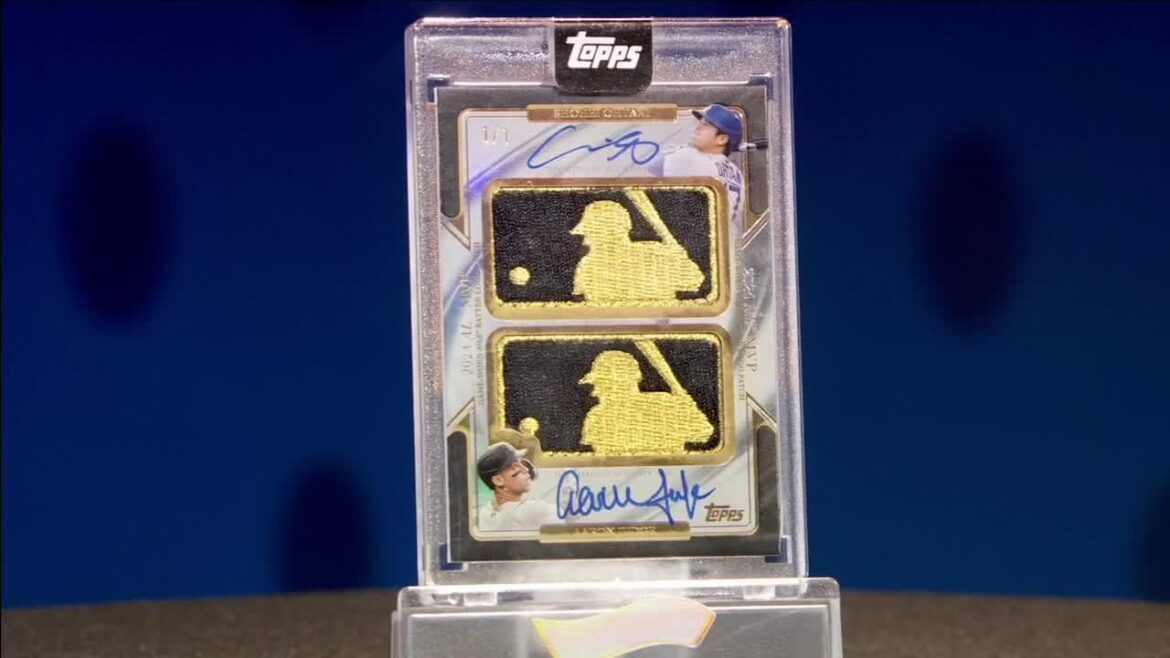 Shohei Ohtani x Aaron Judge MLB Gold Logoman card auction passes seven figures 👀💰 | SportsCenter