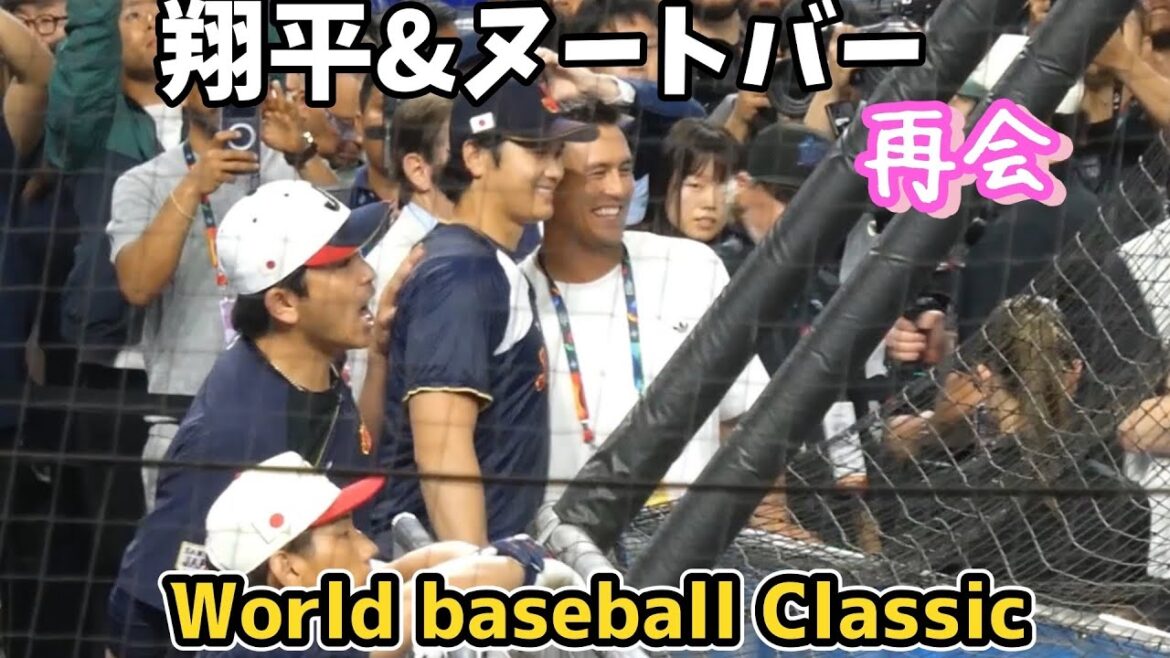Just before the quarterfinals, we meet Tacchan again in front of Shohei Otani BP! I was blowing it away today too!