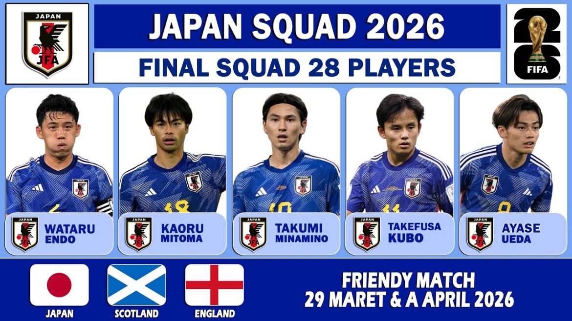 Japan Squad for World Cup 2026 – Japan International Friendly Match 2026 – Officially 28 Players Called Japan Squad for World Cup 2026 - Japan International Friendly Match 2026 - Officially 28 Players Called