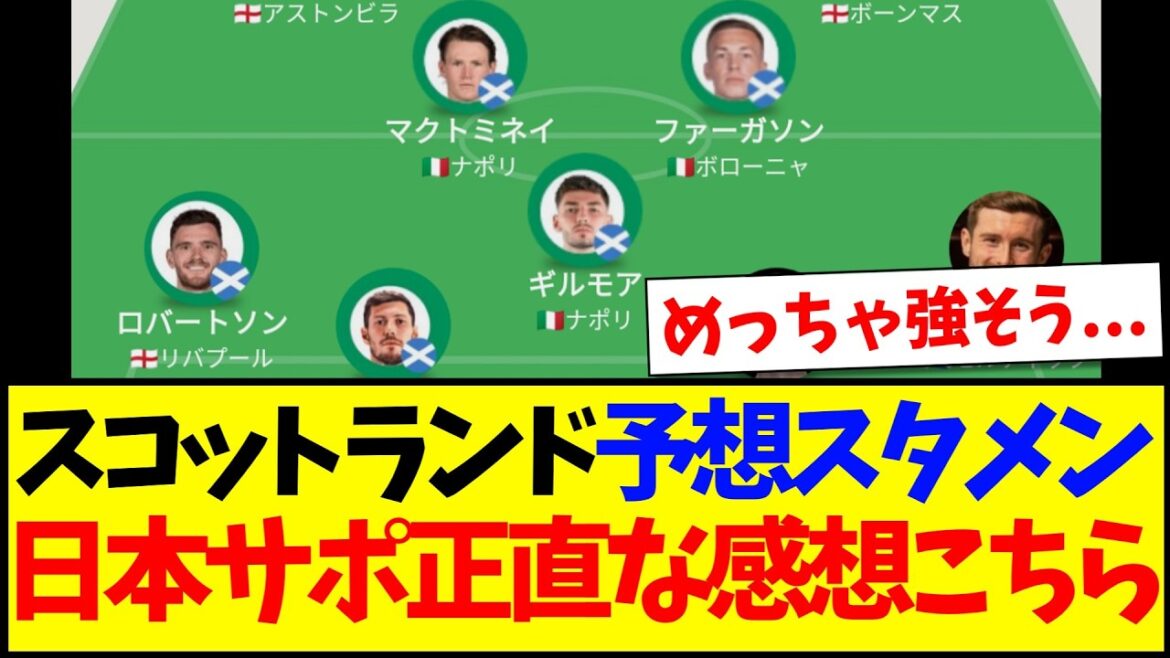 [Sad news]Here is the reaction of the Japanese support team who started freaking out after seeing the expected starting lineup for the Scottish national team.