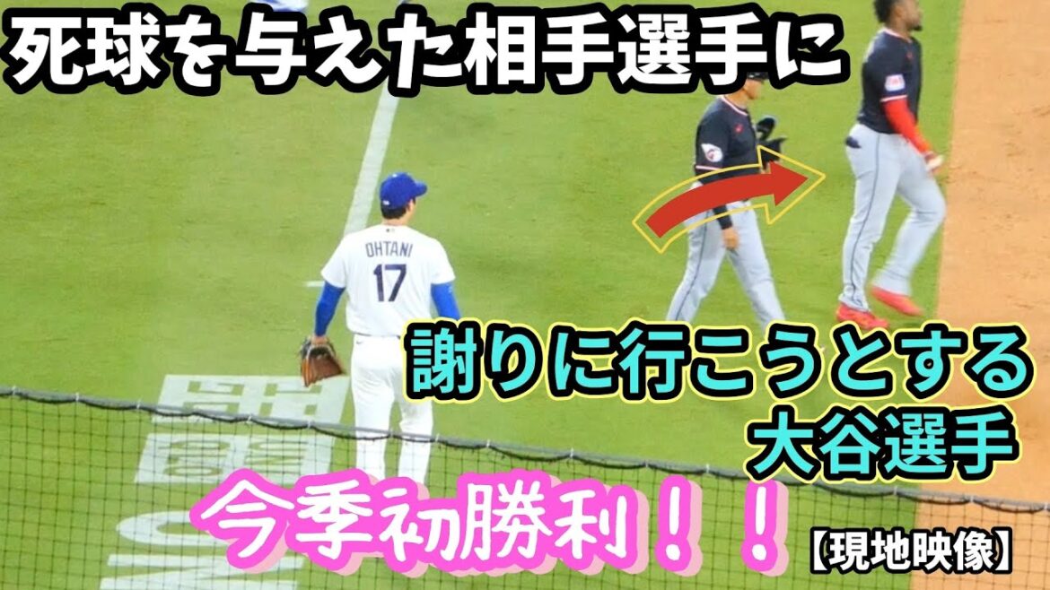 Otani's first win of the season ✨ Otani tries to talk to the player who hit the ball and empathizes with the pain of his own ball 🥺 Snell & Yoshinobu continue to battle with each other 𐤔